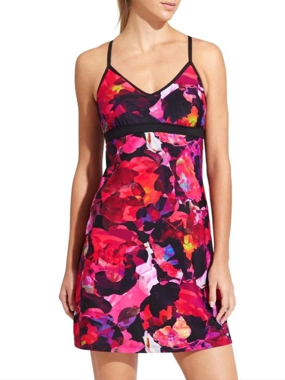 Athleta Mystique Shorebreak Dress Red / Pink Floral Print Women's Size XS